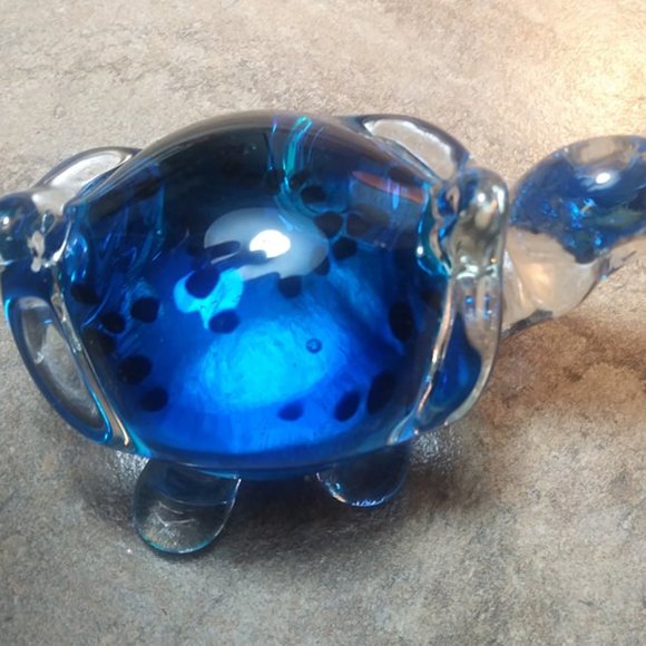 Art Glass blue Turtle - Picture 3 of 6